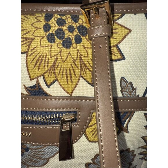 Sparrtina 449 Daufuskie Island Leather Purse Shoulder Bag Floral Yellow Brown - Picture 12 of 14